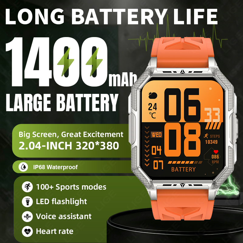 Outdoor Sport Day - LIGE 2026 Military Outdoor Smart Watch