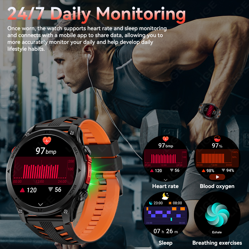 LIGE Military GPS Smartwatch B - Outdoor Sport Day recension och pris
