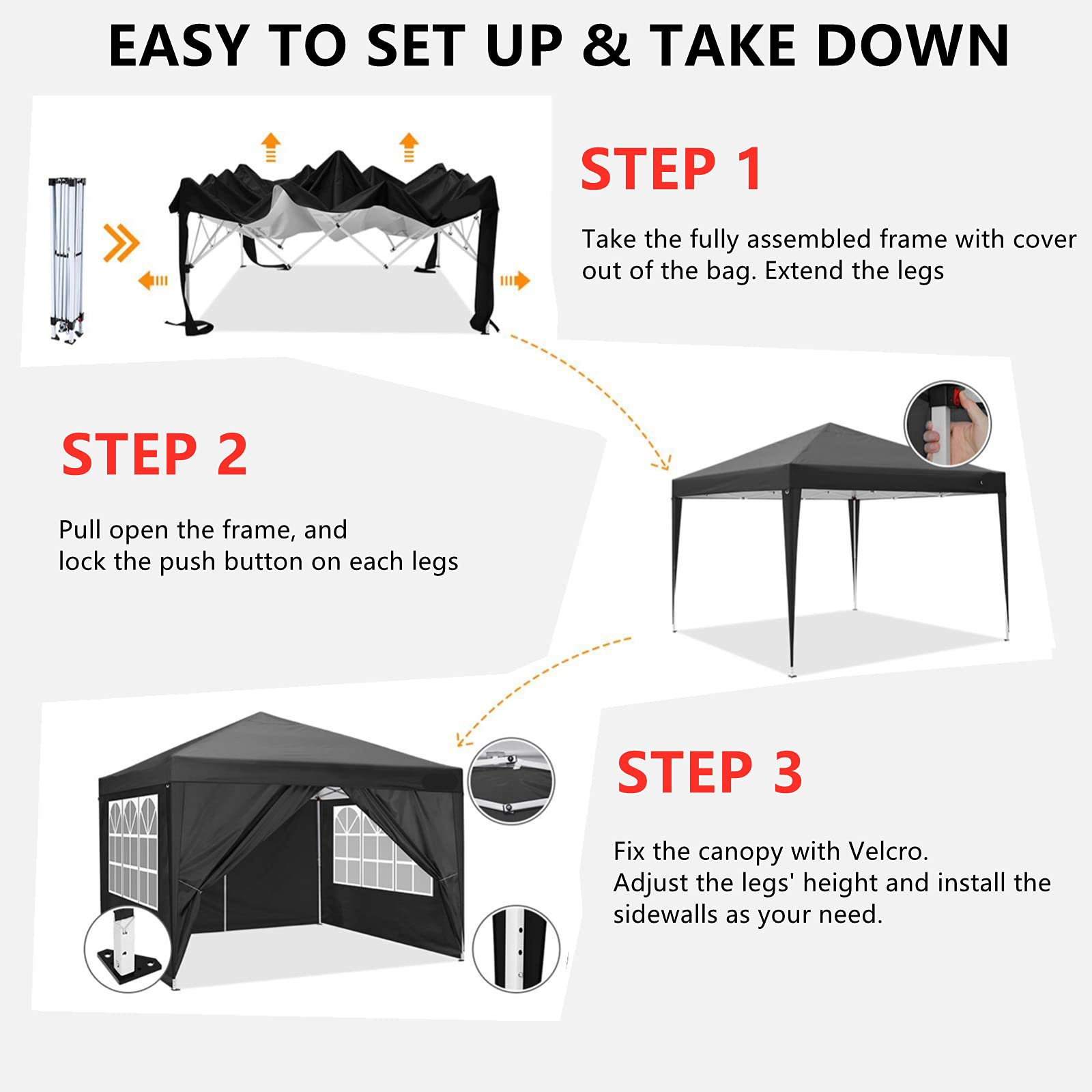10x10FT Pop up Canopy Tent, 10 - Outdoor Sports Center recension och pris