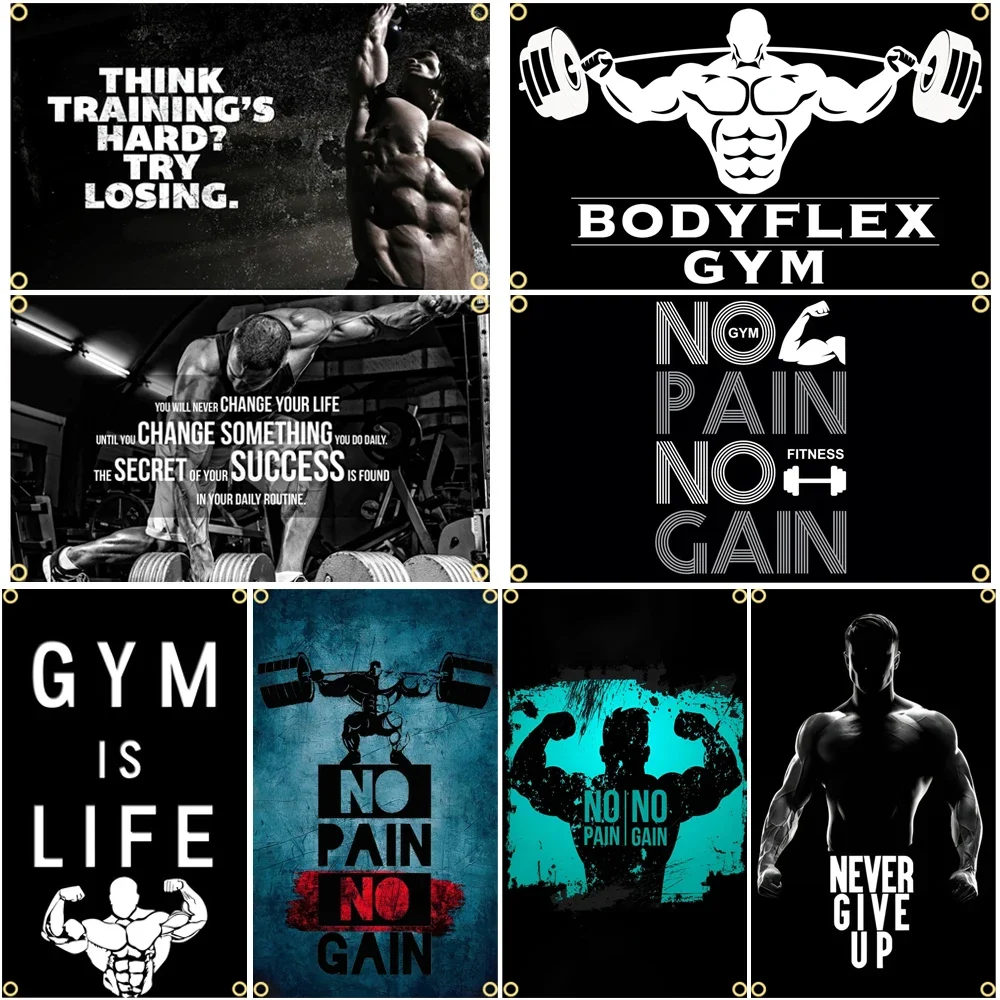 GYM Flag Message Signs Slogan  - Outdoor Sport Club recension och pris